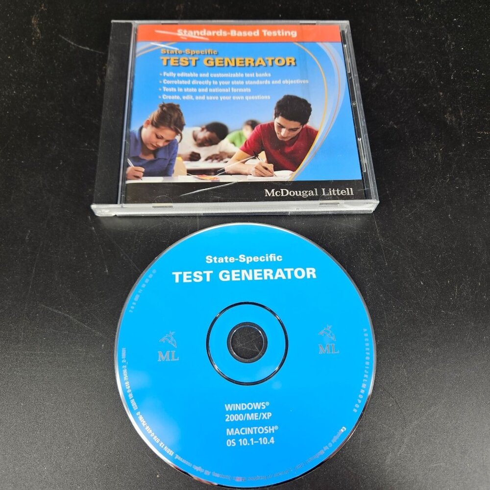 Test Generator Creator State Specfc CD PC Win Mac Teacher Home School Curriculum